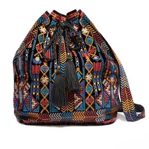 Johnny Was Cleo Velvet Drawstring Backpack
